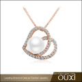 OUXI New Jewelry Fashion Necklace Crystal Heart Pendant